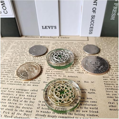 Miniatura 5 de 1 Pair Real Four Leaf Clover with Metals Magic Ornaments - Lucky Charms Lucky Coin, Moon Sun Star Good Luck Gift for Friends Family