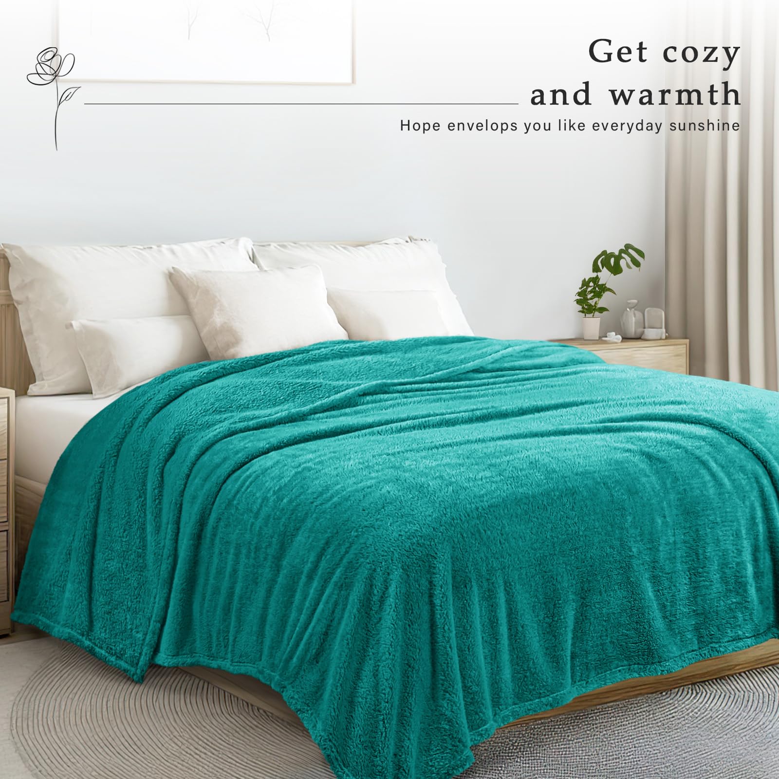 Exclusivo Mezcla Couverture Polaire Peluche Plaid Extra Large 220x240 Cm Vert Foncé - Moelleuse, Chaude, Canapé Lit Toutes Saisons