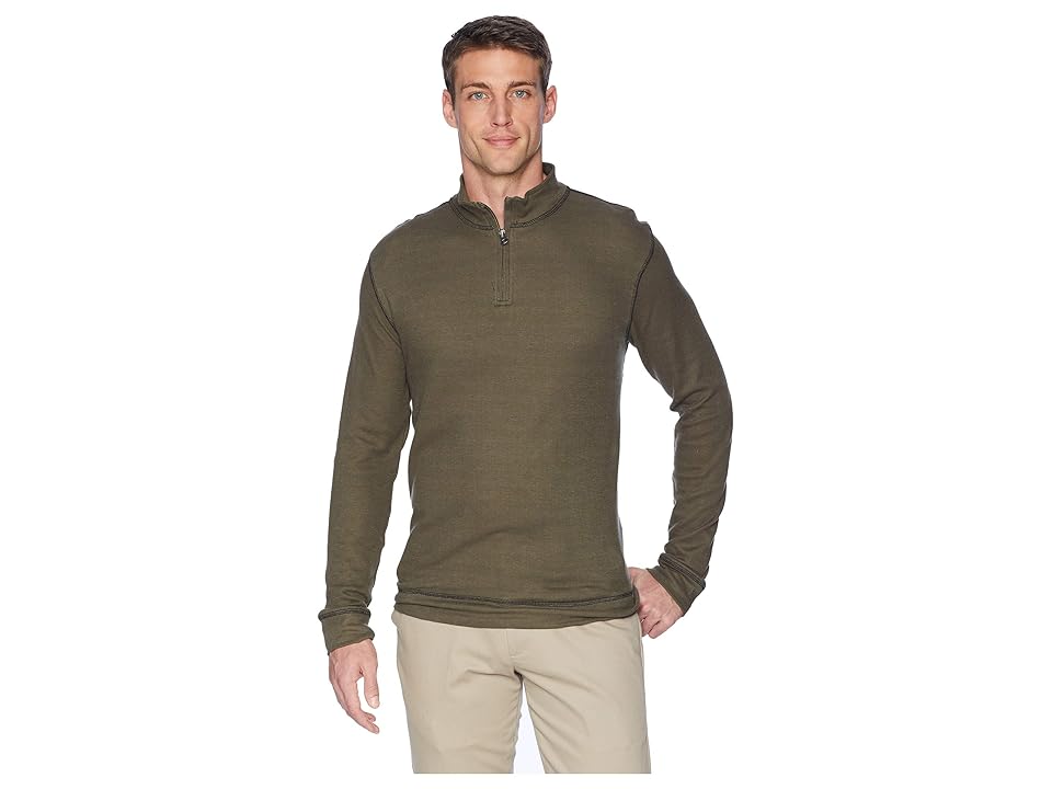 

Vintage 1946 Rib 1/4 Zip (Dark Olive) Men's Clothing