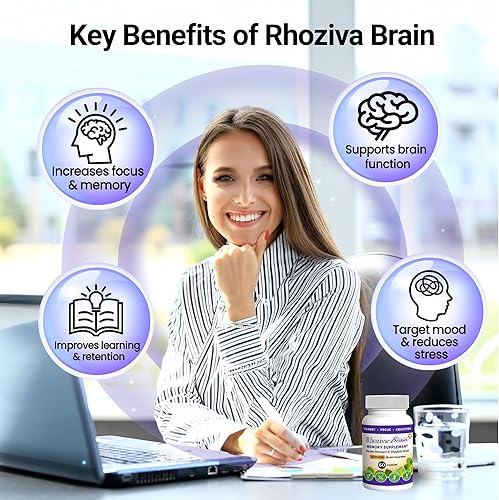 Miniatura 5 de Suplemento cerebral - Memoria y enfoque, Rhodiola Rosea, salud cognitiva, concentración, claridad mental, con Bacopa Monnieri, biotina, nootrópico,