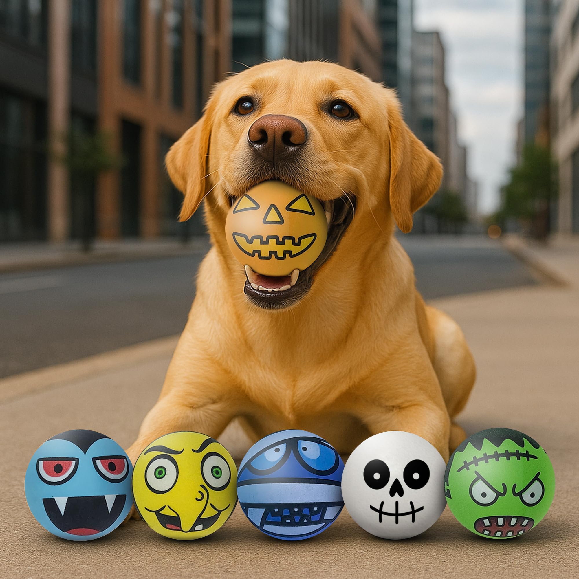SPORTSPET Monsters High Bounce Dog Balls, Multi-coloured, 60mm - Image 4