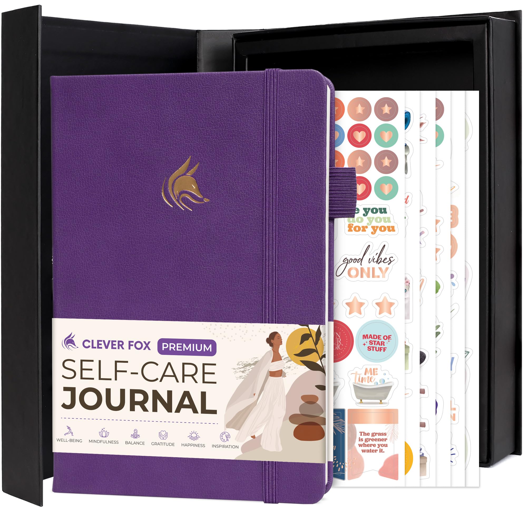 Clever Fox Self-Care Journal Premium, Daily Gratitude & Mental Health Notebook for Women
