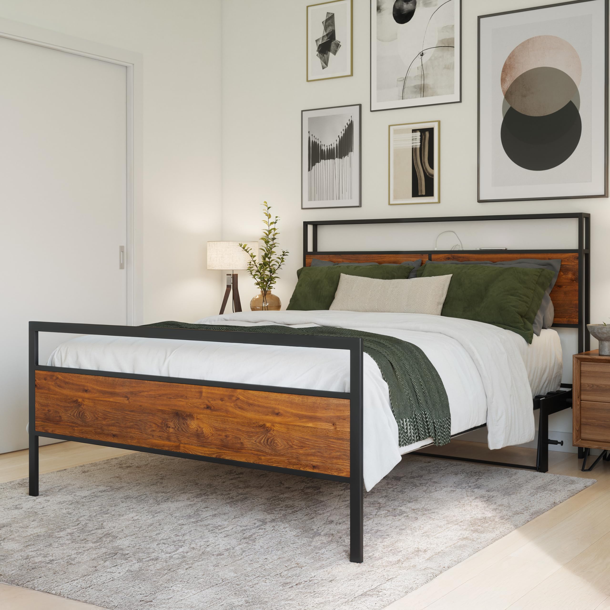 Xtraroom Cambridge Queen Light RoomBed with Whiteboard | Space Saving Lift Bed Perfect for Making Your Bedroom a Multifunctional Haven | Metal Bed