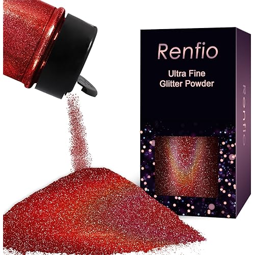 Renfio Holographic Dust - Red Wine Holographic Glitter, 1/360'' Diamond Dust for Crafts, Resin, Tumbler, Slime, Christmas