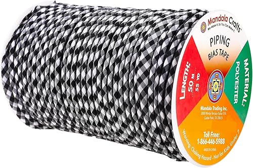 Miniatura 9 de Mandala Crafts Ribete largo dorado de 55 yardas con cordón de soldadura, cinta de bies de 12 pulgada para coser, ribete de cordón de labios por