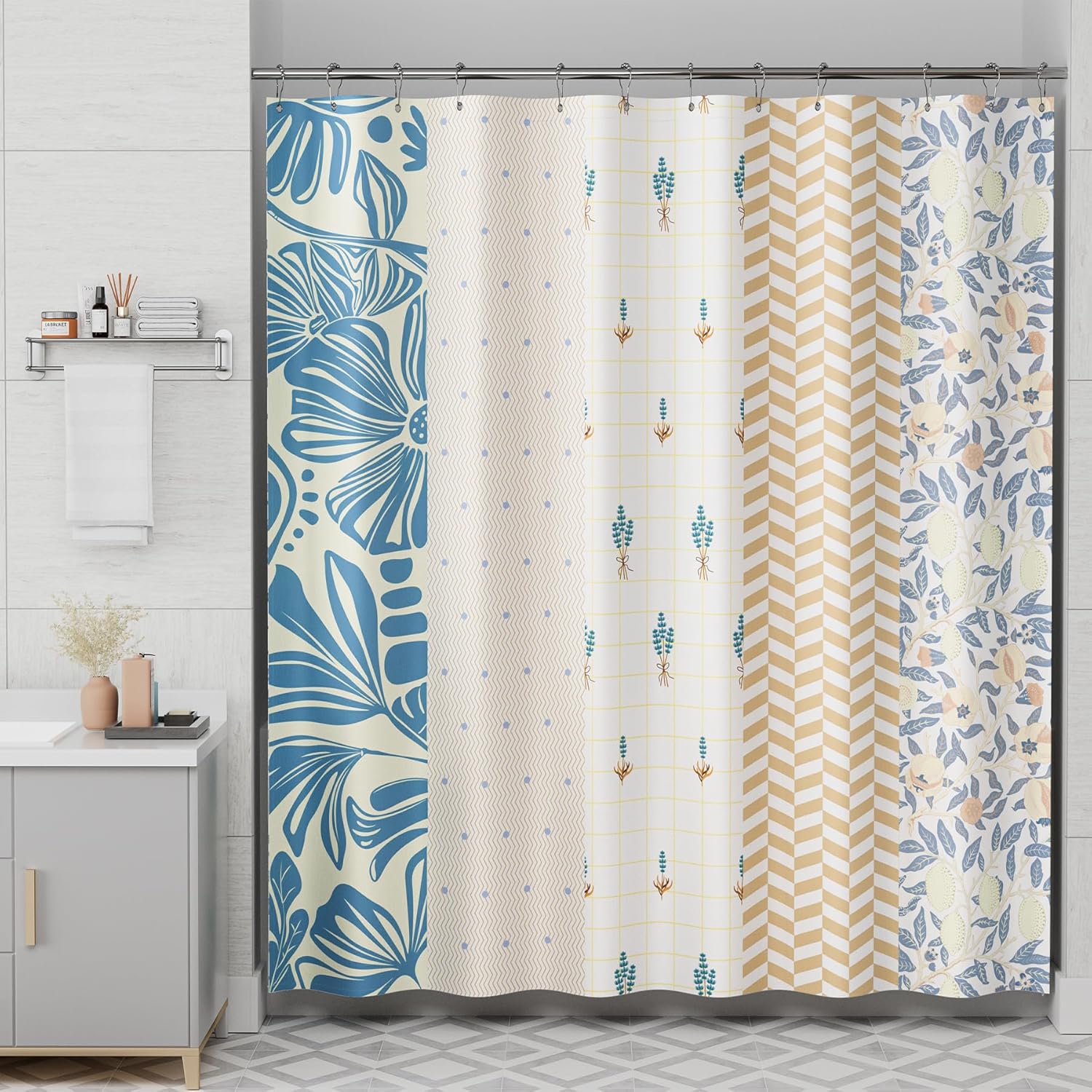AmazerBath Shower Curtain, 72"x72" Washable Cloth Spring