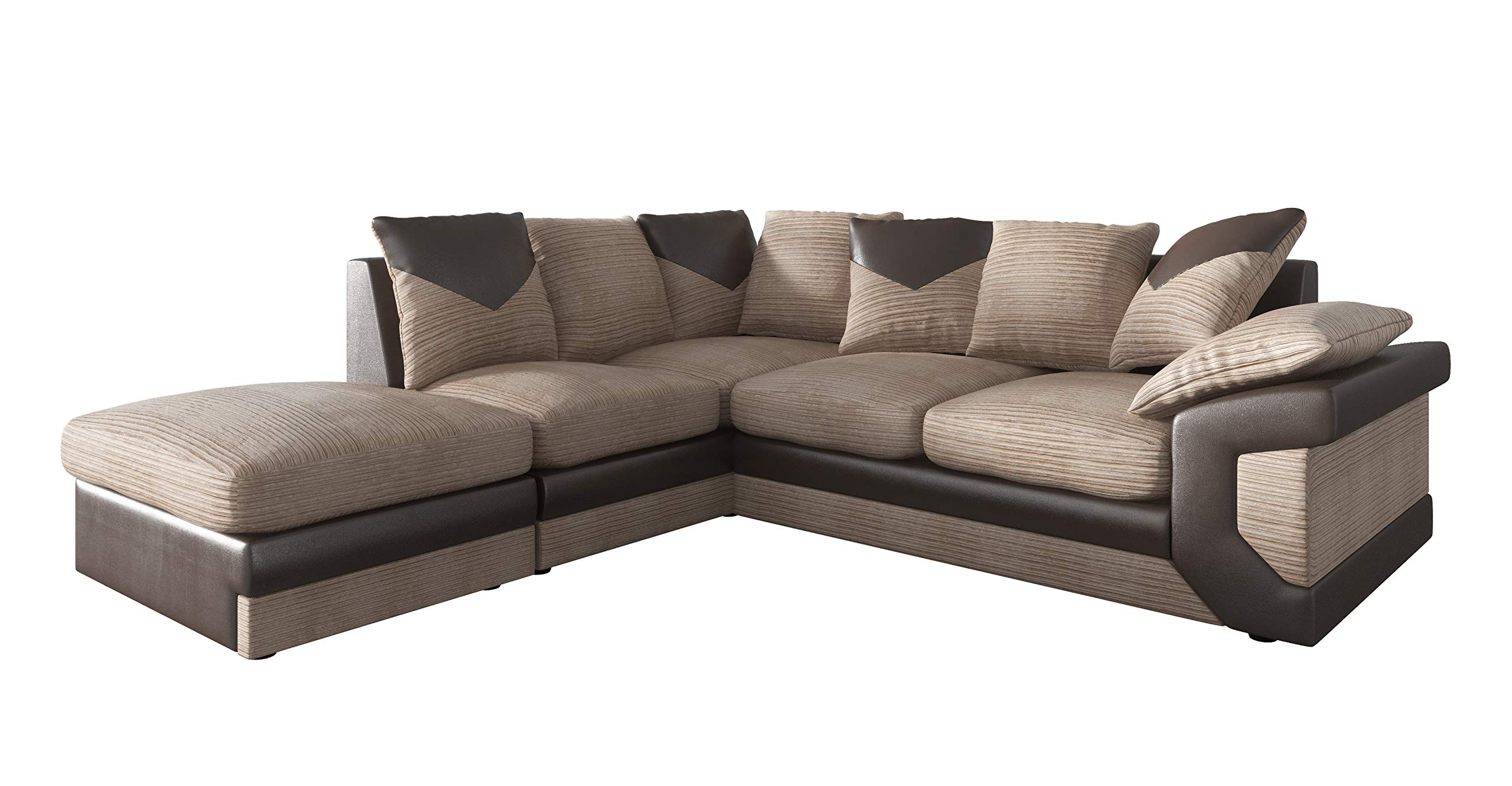 Buy Amazing Sofas NEW LARGE DINO CORNER SOFA JUMBO CORD GREY BLACK OR