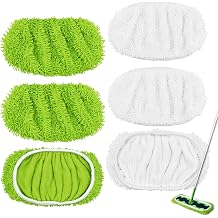 XL Mop Pads Compatible with Swiffer XL Sweeper, X-Large Dry Sweeping Cloths, XL Wet Pads Refills, Reusable Washable Microfiber Heavy Duty Wet Mopping Cloths for Hardwood Floor Cleaning, 6 Pack