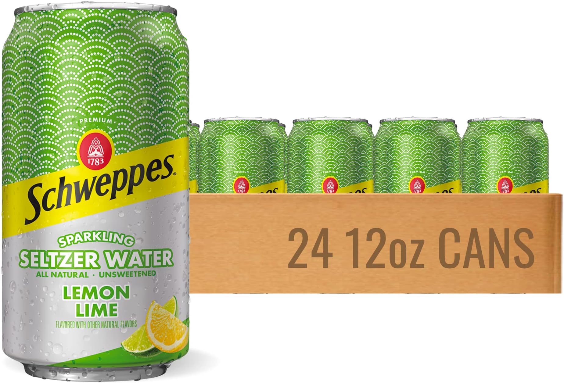 Schweppes Lemon Lime Sparkling Seltzer Water - 24, 12oz cans - Refreshing and Crisp Lemon Lime Flavor - Perfect Alone or Mixed - 24 Pack