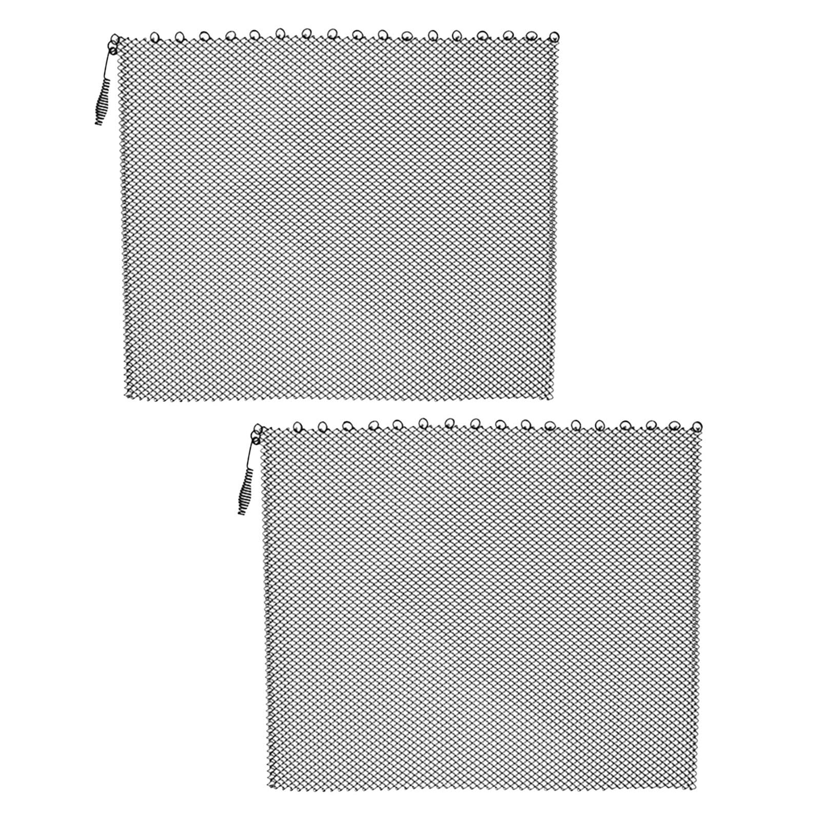 Garneck Lot de 2 Rideaux Pare-Étincelles en Maille Ignifugée pour Cheminée 61X56 CM Barrière Thermique Suspendue en Métal Protection Anti-Feu pour Foyer Bois et Sécurité Intérieure