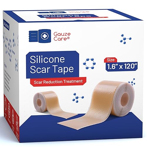GauzeCare - Cinta de silicona para cicatrices, rollo de 1.6 x 120 pulgadas, de grado médico, reutilizable, cinta de silicona profesional para