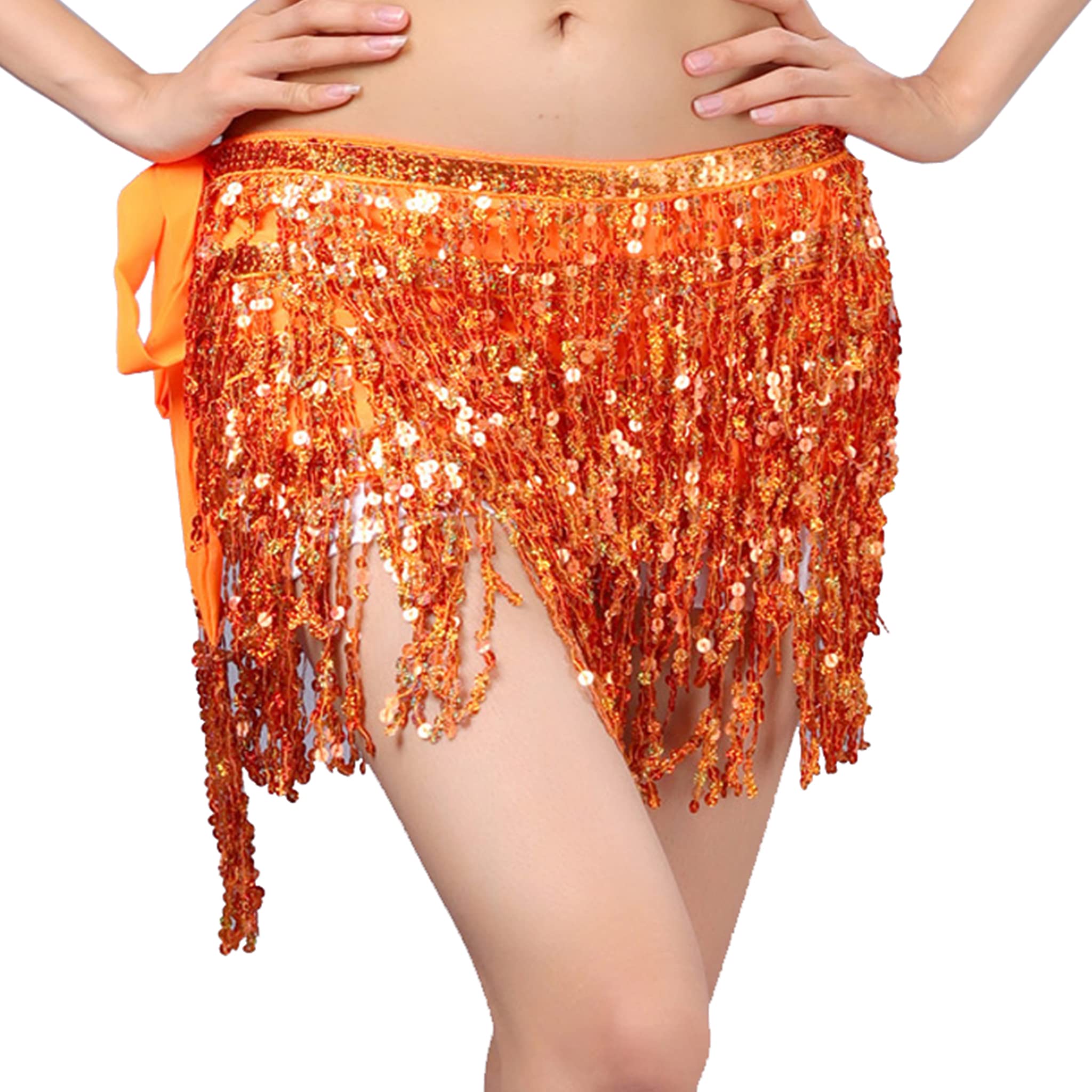 WuchiealBelly Dance Skirt Hip Scarf Dance Hip Belt Latin Dance Hula Hip Scarf