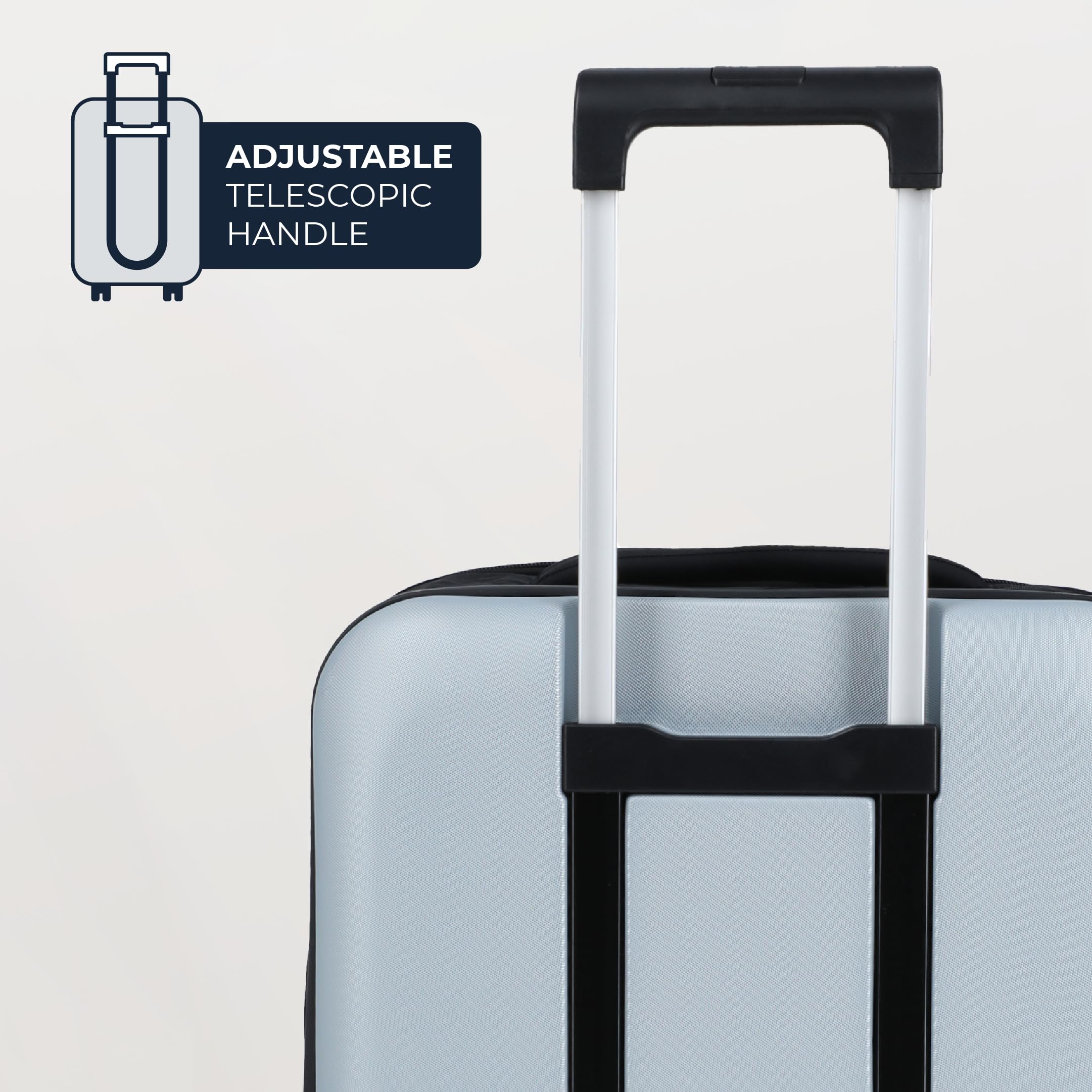 Rollink Flex Light - Maleta plegable (75% de ahorro de espacio), ultraligera (solo 2,45 kg), 4 ruedas, 55 x 40 x 20 cm, ideal para viajes y viajes de negocios, plata, Carry-On, Estuche rígido