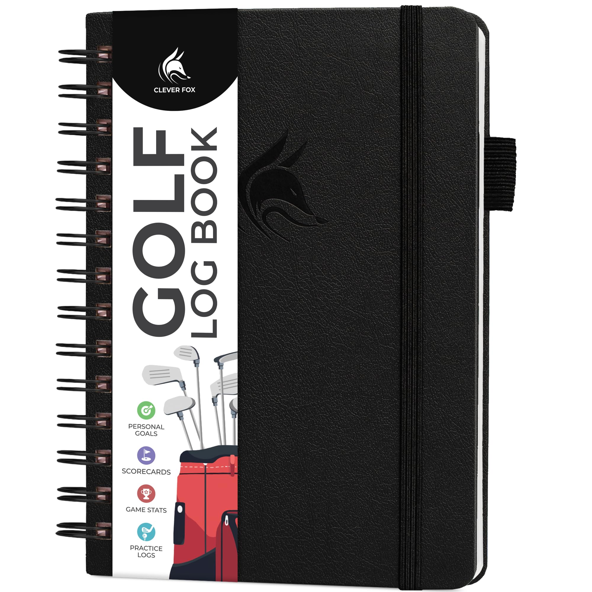 CF Carnet de bord de golf (noir, compact (13,5 x 19,6 cm)