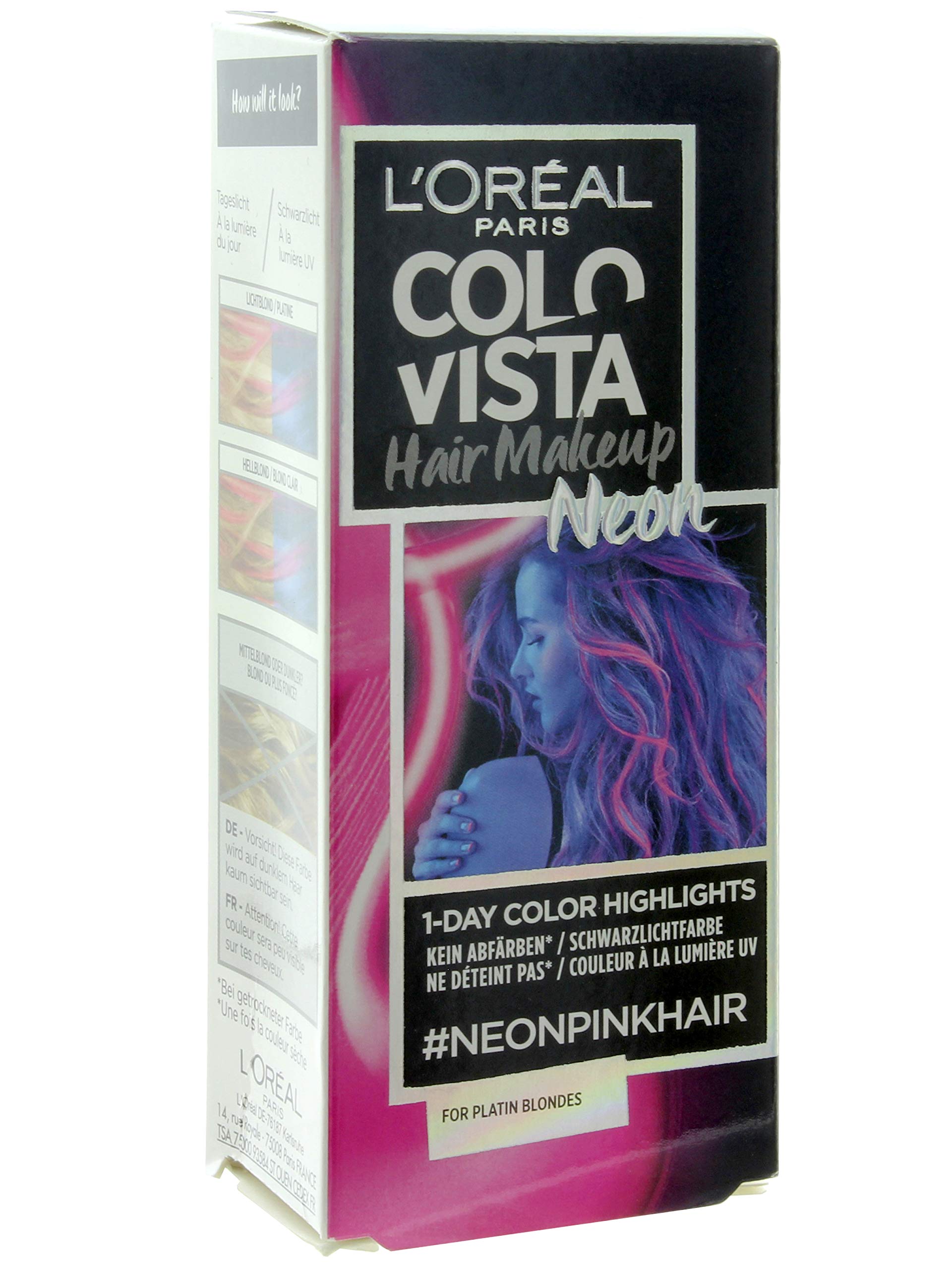 L'Oréal Paris Colovista Hair Makeup Hair Makeup Neonpinkhair 1-Day-Color-Highlights
