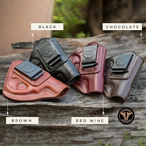 Miniatura 5 de Cardini Leather - IWB Leather J Frame Revolver Holster for S&W Models 442 and 642 Airweight, 637, 638, 640 and Other .38 Special Snub Nose Revolvers