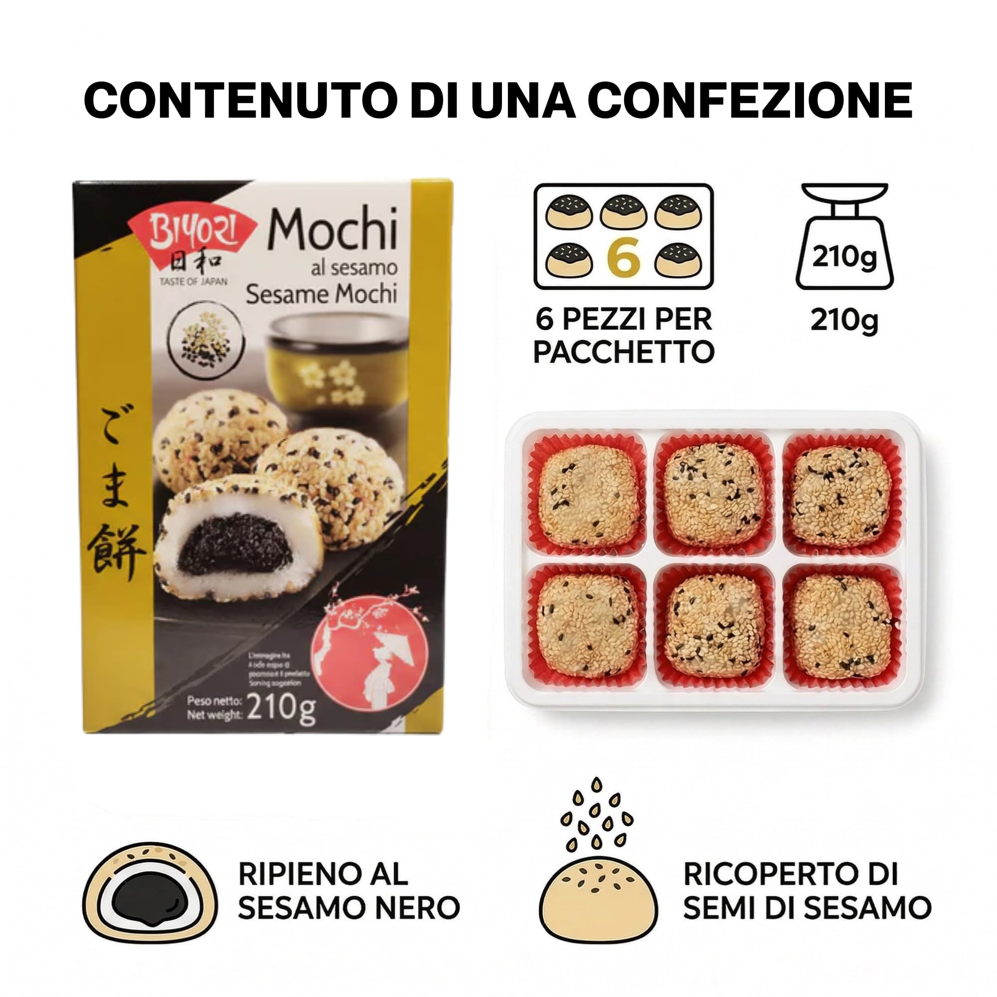HU TASTE Mochi Biyori 3+1 Box: 3 Confezioni Gusti Taro, Sesamo, Arachidi + 1 Confezione Mix Mochi Assortiti - Snack Dolci Giapponesi e Dolcetti Asiatici, Japanese Food Snack Box e Dolci Giapponesi, 4