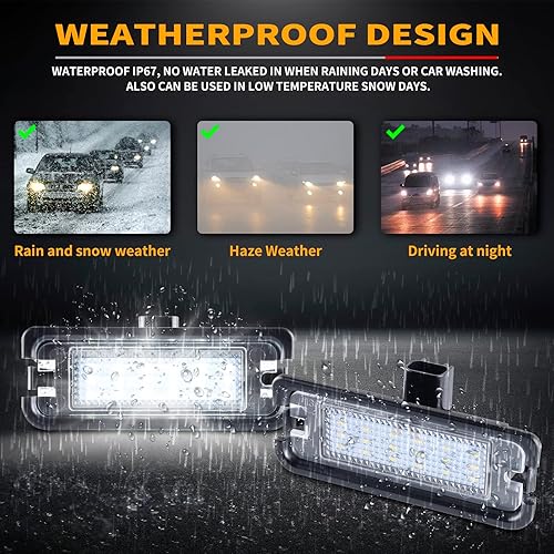 Miniatura 5 de Gempro Luz LED para placa de matrícula para Ford Mustang 2015-2023, montaje de lámparas de parachoques trasero, 6000 K, color blanco, 2 unidades