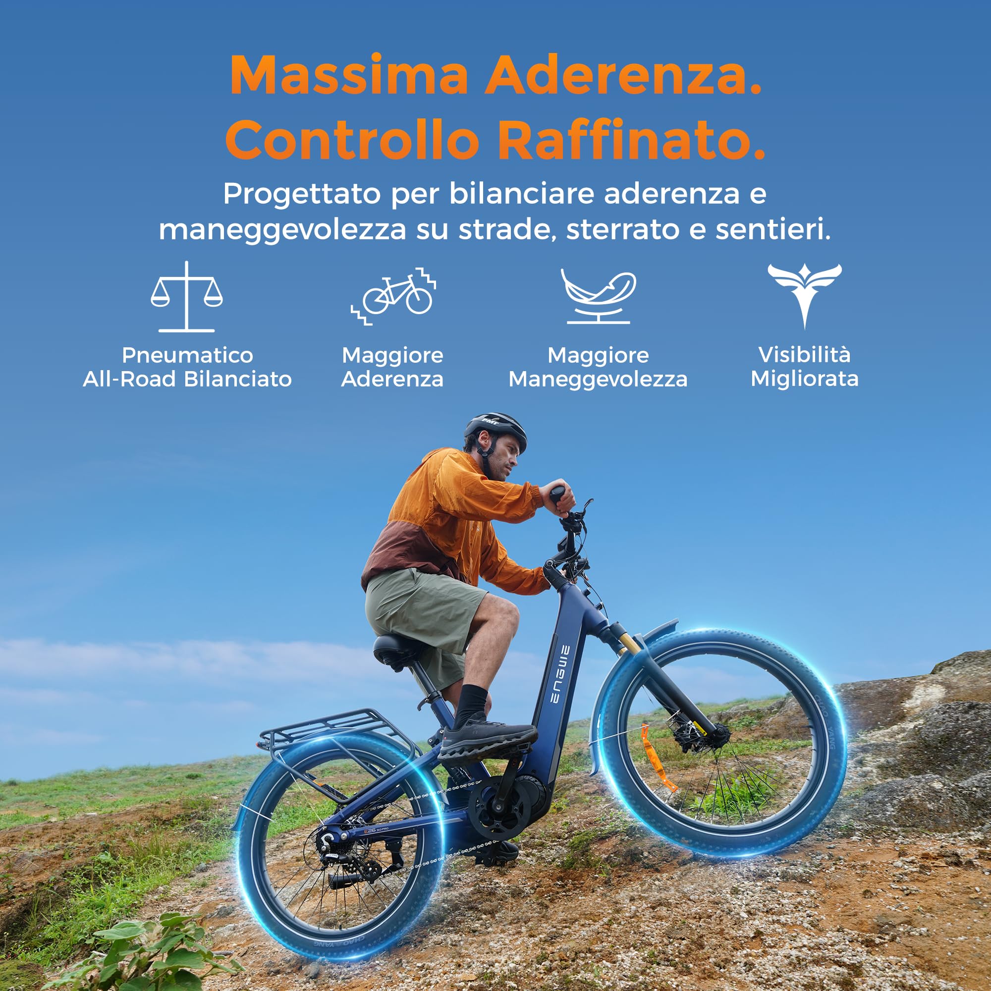 ENGWE E26 3.0 PRO Bici Elettrica Mid-Drive da 100 Nm | Uomo e Donna, Sospensioni integrali e sistema di Sospensioni a 4 Bracci, IOT e App, Ricarica in 4 ore, 48 V 15 Ah, 135 km