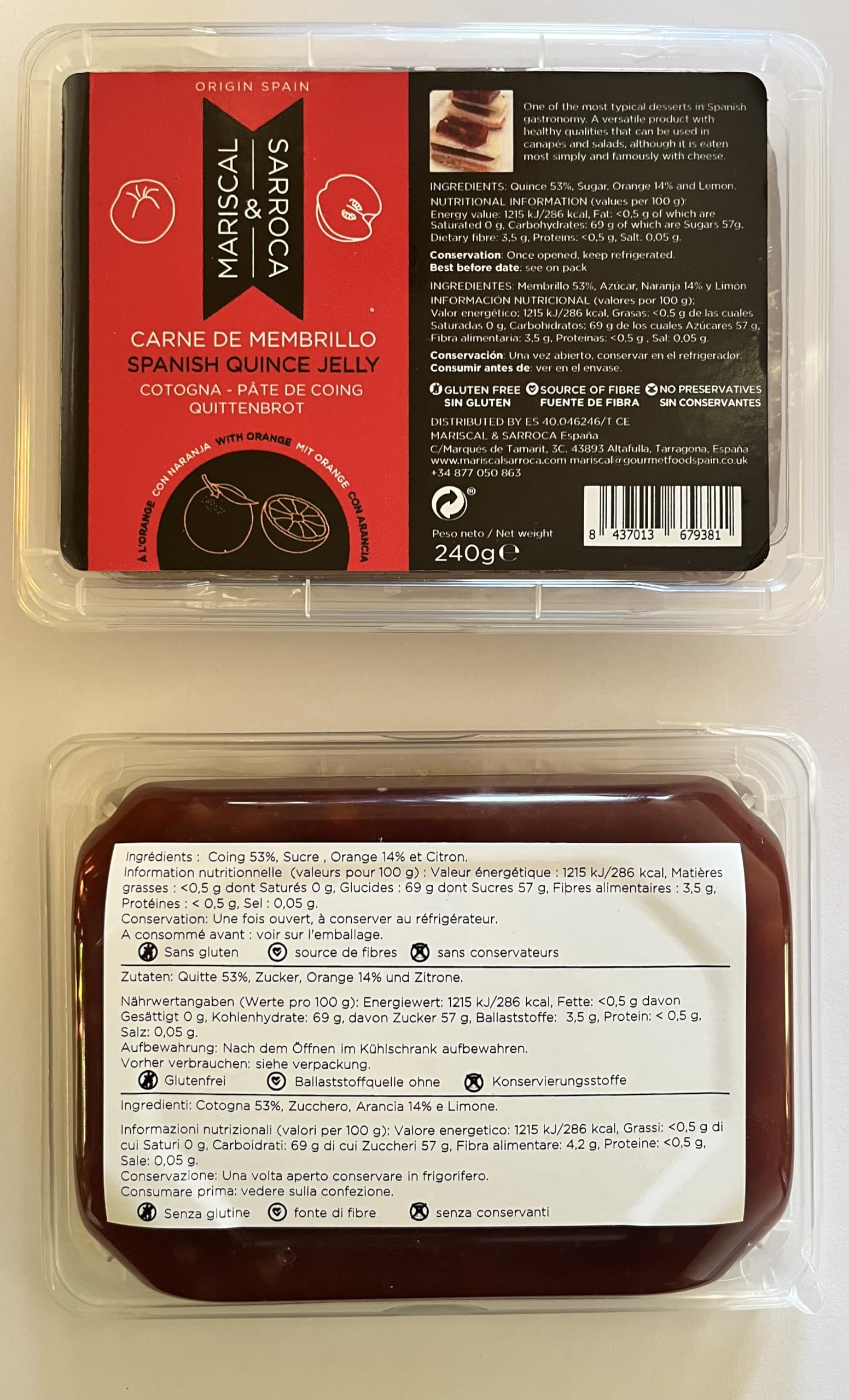 Pack Membrillos 2 x 240g Mariscal & Sarroca Original y con Naranja