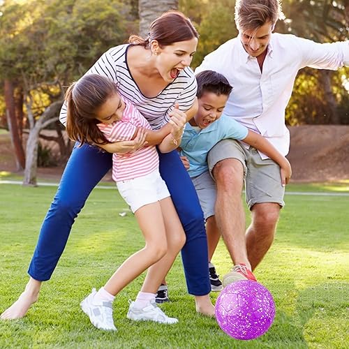 Miniatura 6 de Soccer Balls Size 3, Sparkle Soccer Ball for Girls Kids 3-8 4-6 6-8 Glitter Outdoors Sports Recreation Playing Ball for Birthday Easter Soccer Gifts
