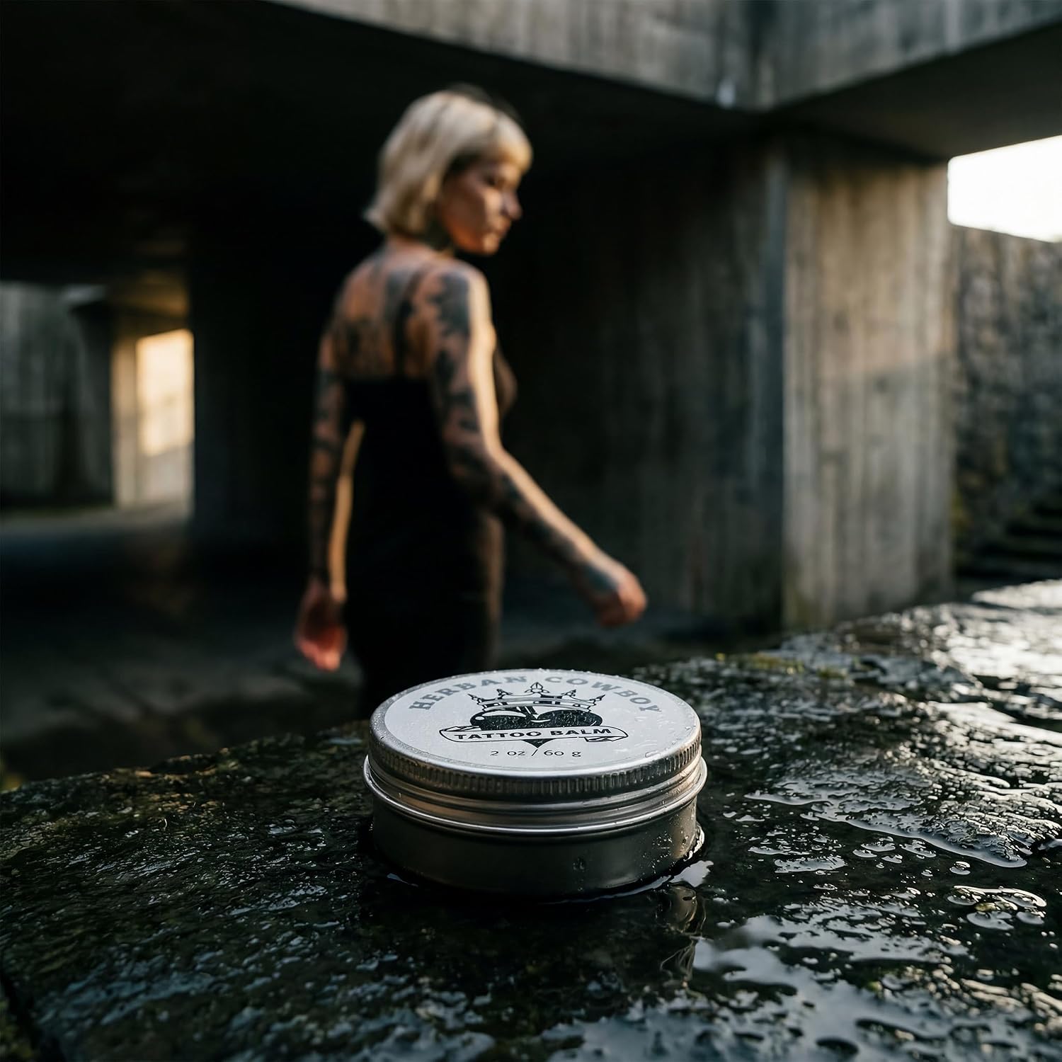 Herban Cowboy Tattoo Balm for Optimal Tattoo Care and Lifespan, Enhanced with Natural Ingredients, Non-Greasy, Non-Gritty (2oz)