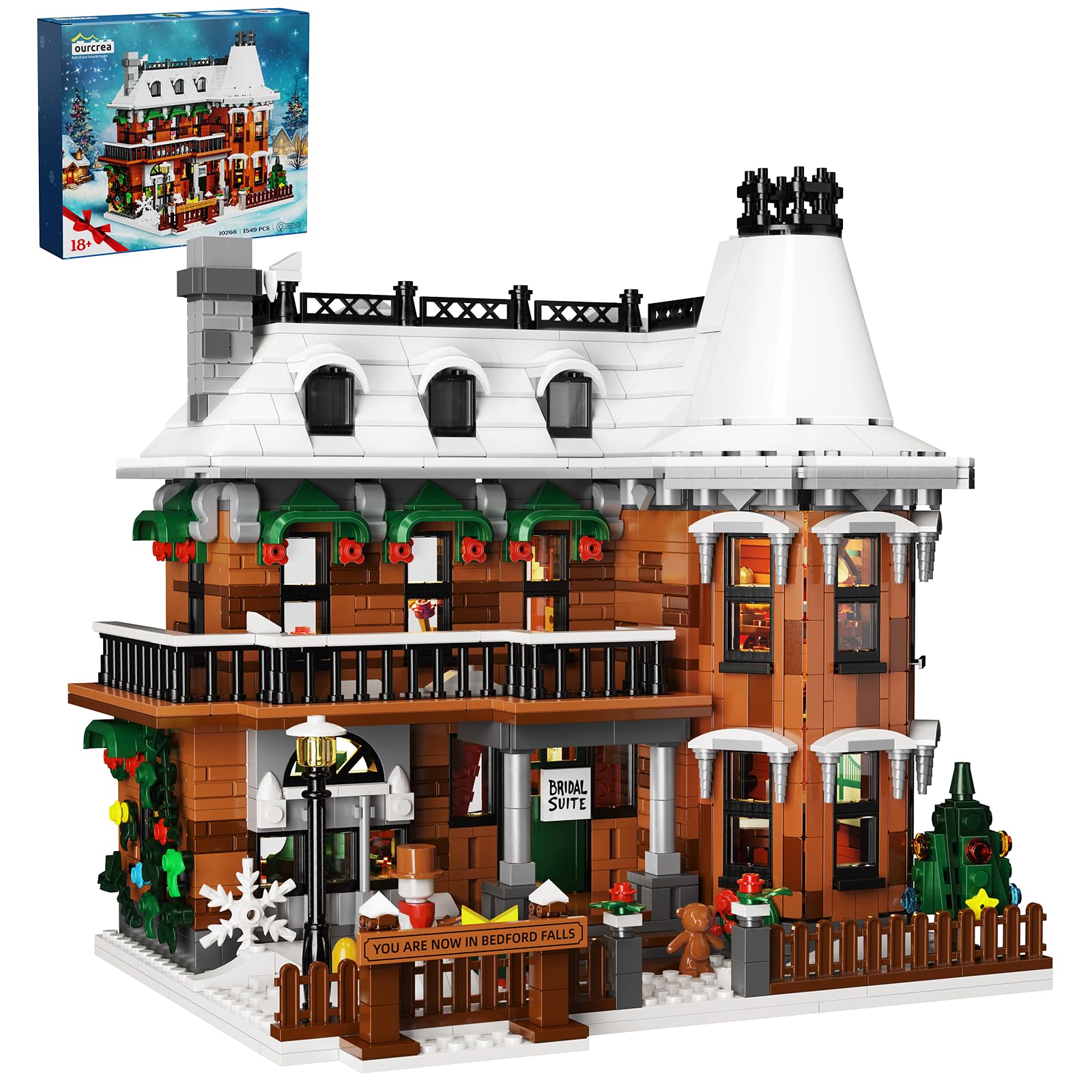 ZIQILIGHTING it's a Wonderful Life House Building Kit, Christmas George Old House Toy, Festive Decor Display Gift for Collectors Teens and Adults1549PCS