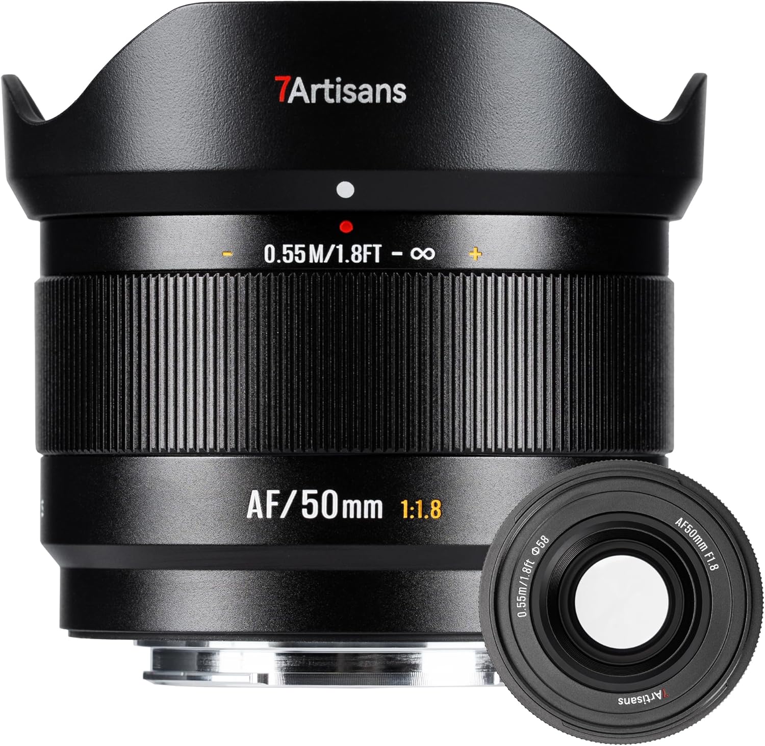 7artisans AF 50mm f1.8 APS-C Prime Lens for Sony E Mount LITE Series 178g Auto Manual Focus STM Camera Lens,Face/Eye Auto Focus for Humanistic/Portraiture/Street Photography (for Sony E Mount)