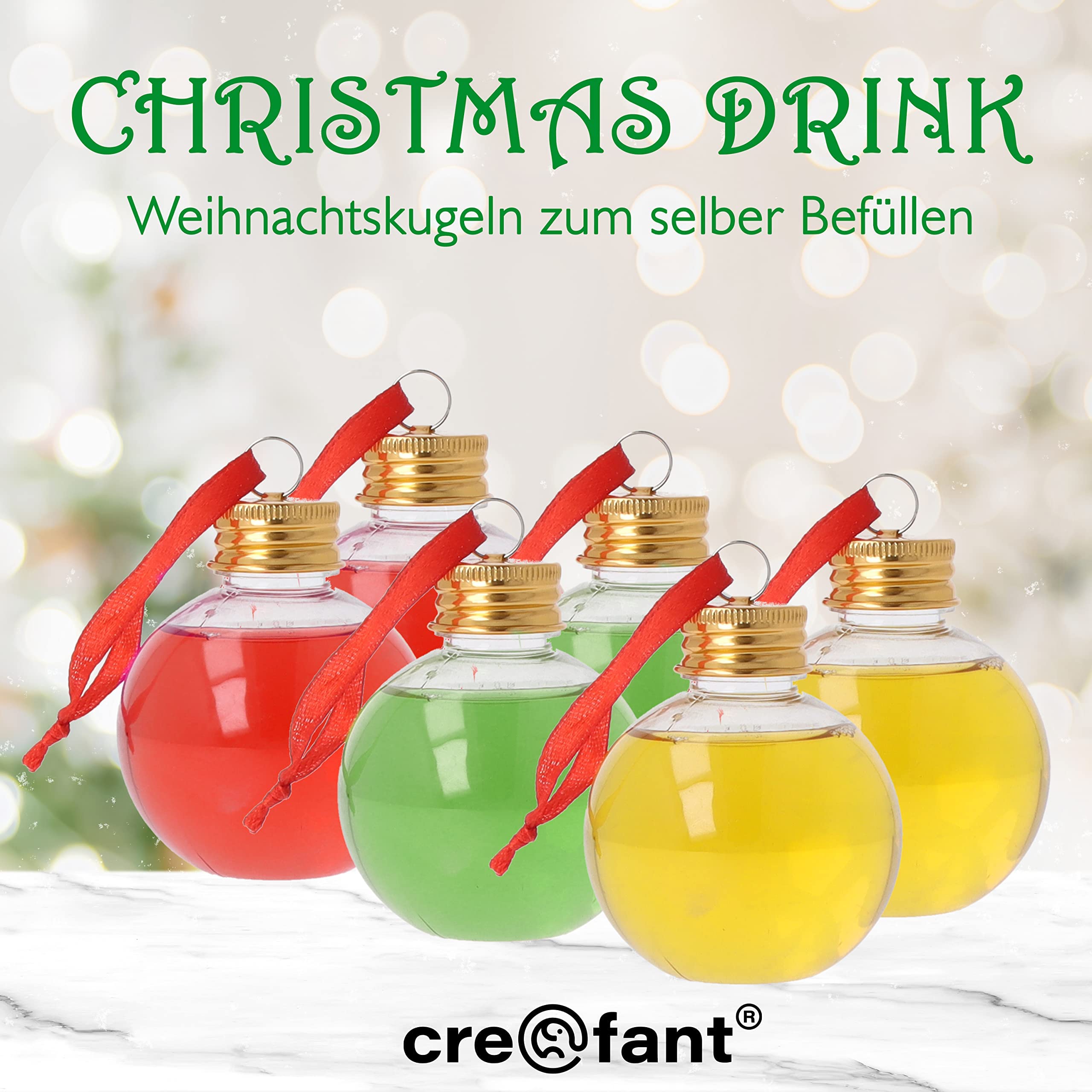 10x Weihnachtskugeln Zum Befüllen - 100ml Durchsichtige Schnapskugeln Für Baum-Deko