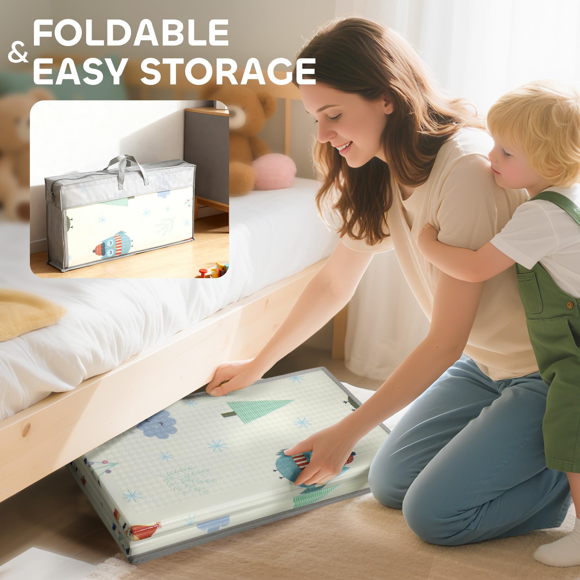 AIYAPLAY Tapis de bébé pliable imperméable réversible 200x150 cm