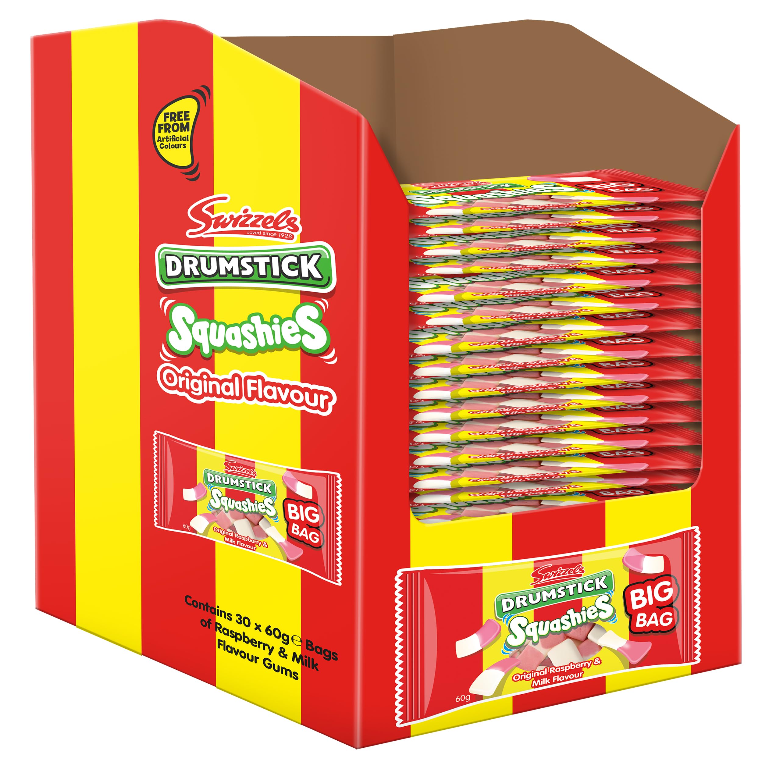 Swizzels Baquetas Squashies Original Bolsa 30x 60g Bolsas