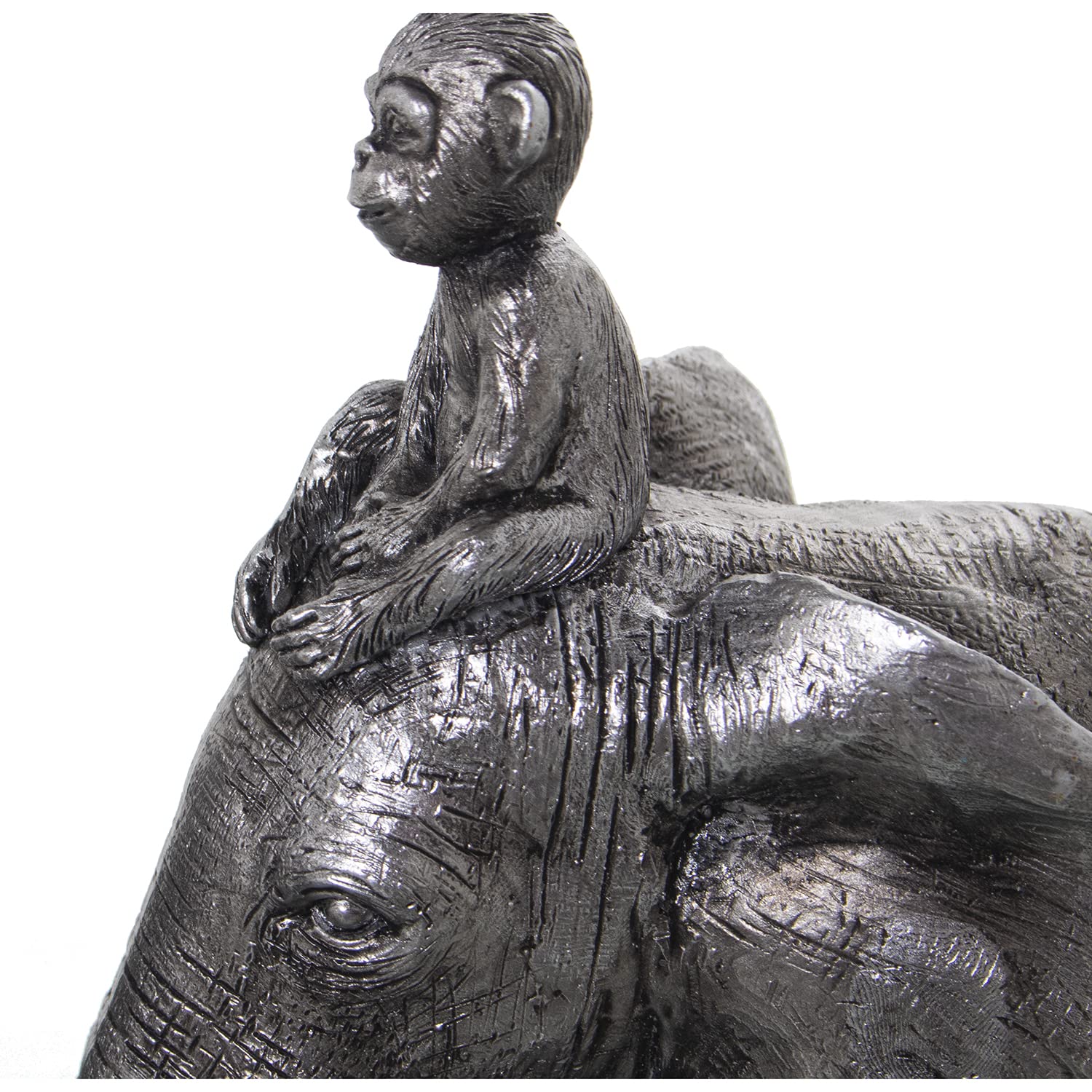 Figura de Animales de la Selva de Resina en Plateado 52x14x29cm