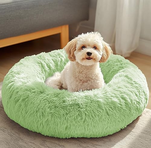 Miniatura 24 de JOLLYVOGUE - Cama para perro, cama grande relajante y antiestrés, cojín esponjoso con forma de dona para mascotas medianas y grandes (27, 30 y 36 01