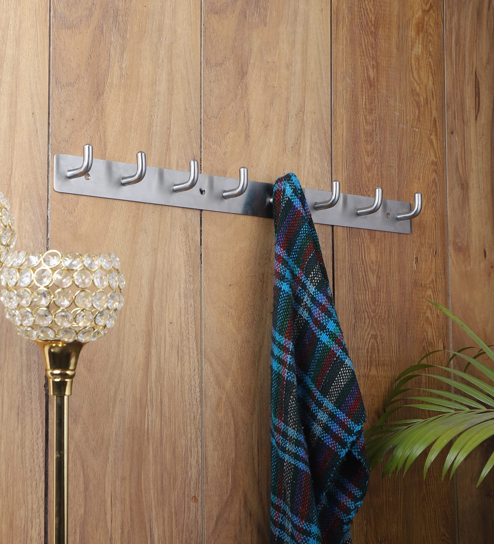 CRUST ULTRA PREMIUM 8 PIN ROBE HOOKS Towel Hooks Brushed Nickel Towel Hook Coat Hooks Wall Mounted SS304 Stainless Steel Wall Hook Robe Hook Towel Hanger for Bathroom Kitchen Hotel Garage Room Heavy Duty - ( Pack of 1)-image-34