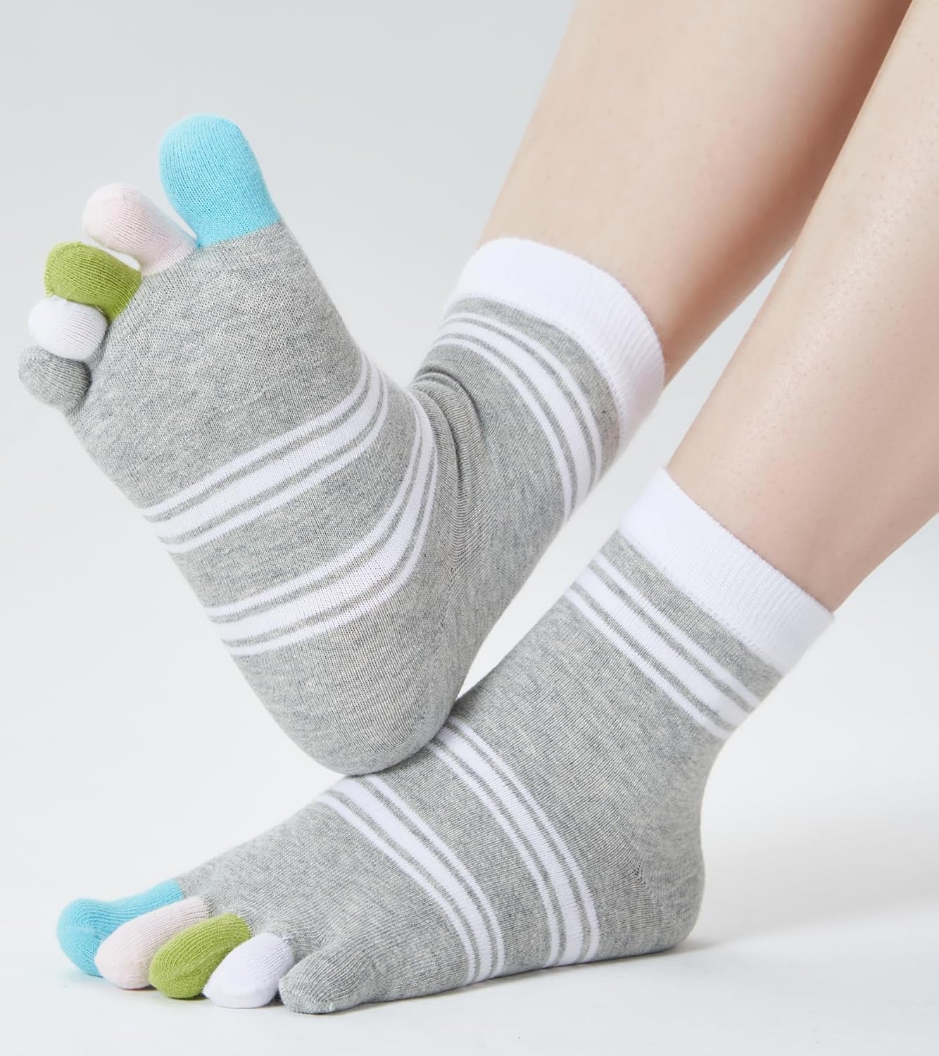 Women Toe Socks 5 Finger Cotton Wicking Athletic 6 Pack 3 Pack - Image 2