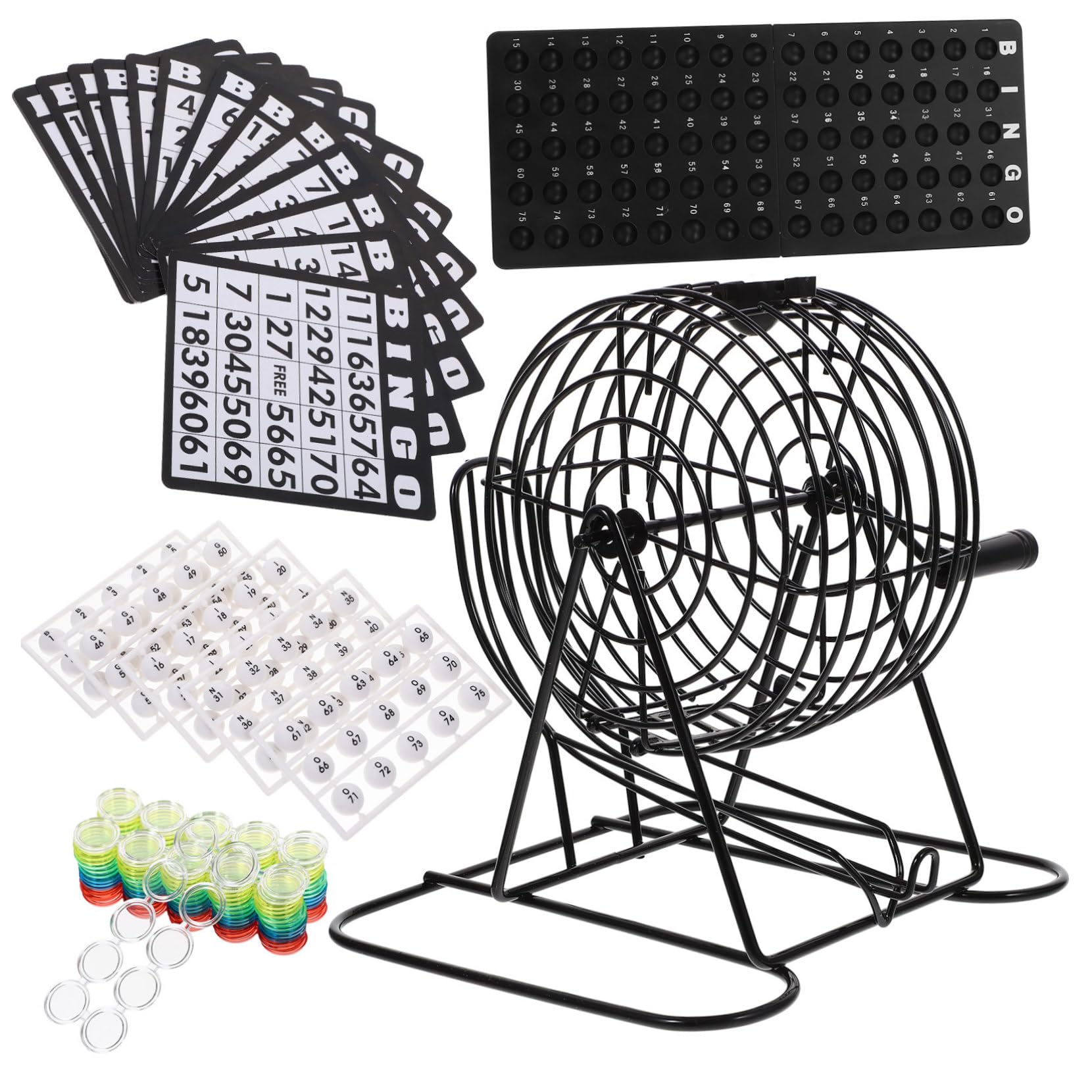 BESTonZON Jeu de Loterie de Table en Fer Noir Stable et Captivant pour Soirées en Famille et Réunions à Domicile Jetons Magnétiques Inclus