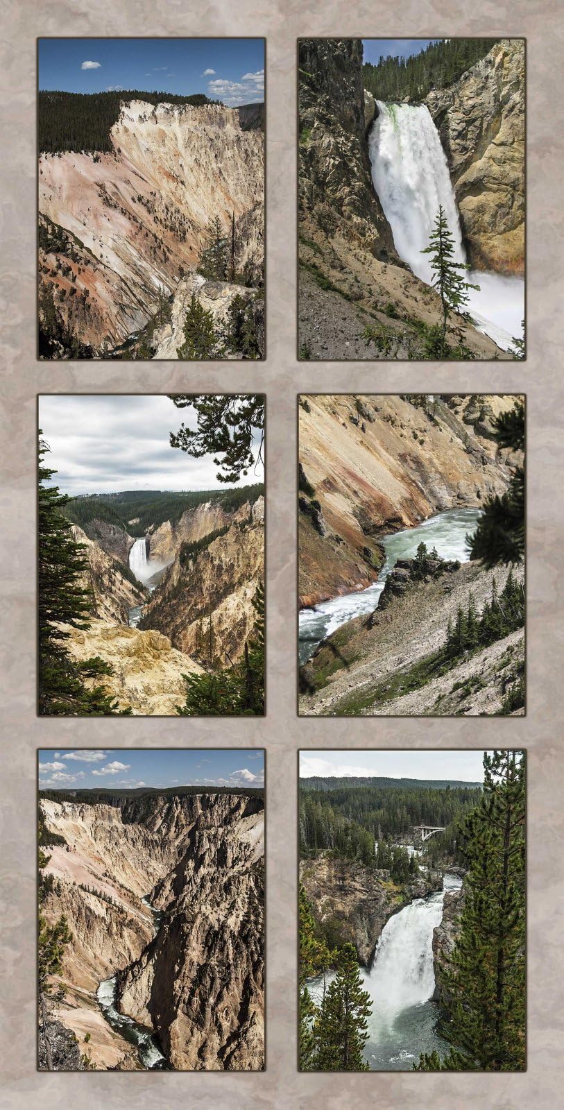 Grand Canyon of Yellowstone National Park Fabric Panel - NPYS-006, Panel Size is 14.625” X 27.75”, Quality Quilting Cotton