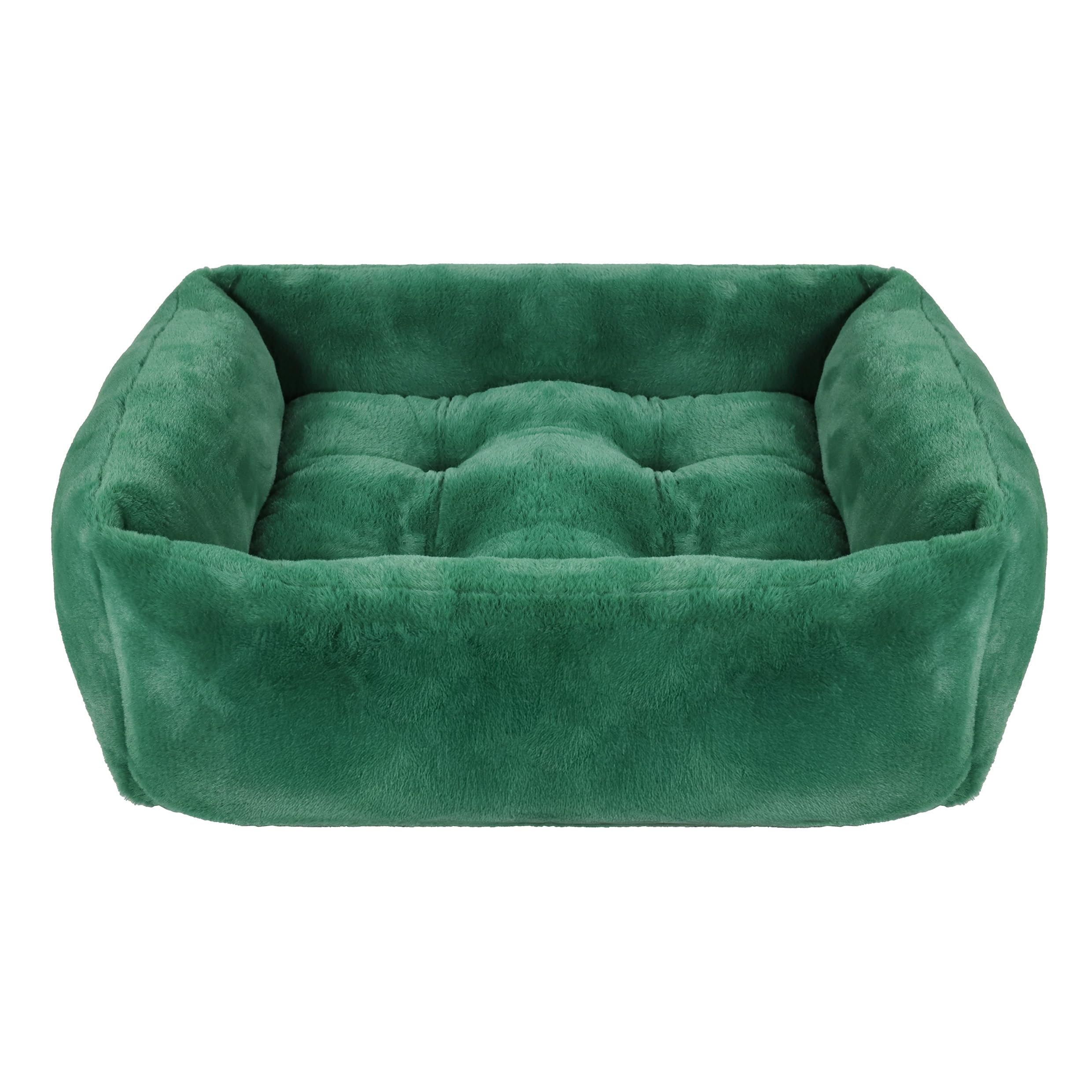 Lit de luxe Rosewood vert en fausse fourrure pour chien et chat M