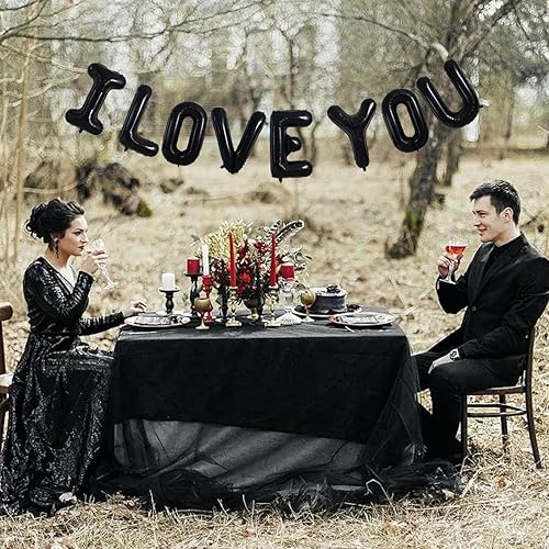 Miniatura 5 de TONIFUL Globos de 40 pulgadas con texto en inglés "I Love You", globos de letras en forma de corazón, decoración para el día de San Valentín, boda,