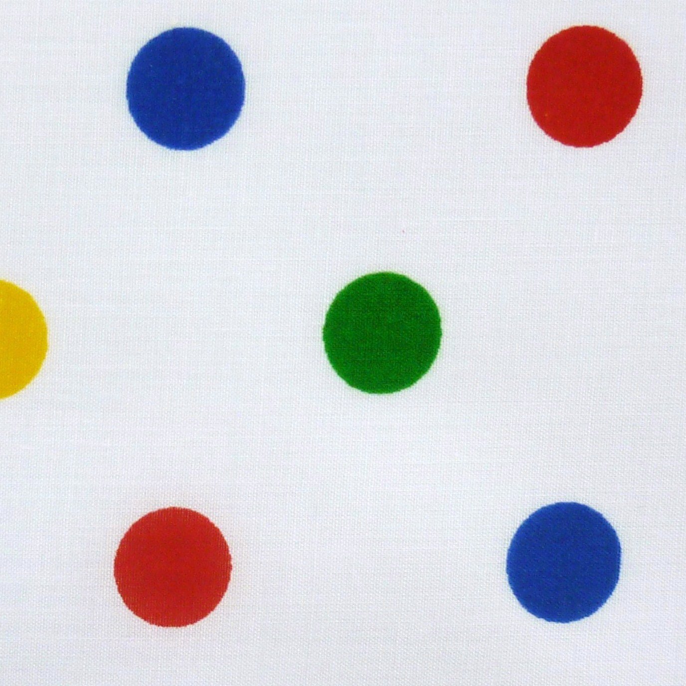 Nortex Mill White Polycotton Fabric With Large Multicoloured Primary Spot (Per Metre)