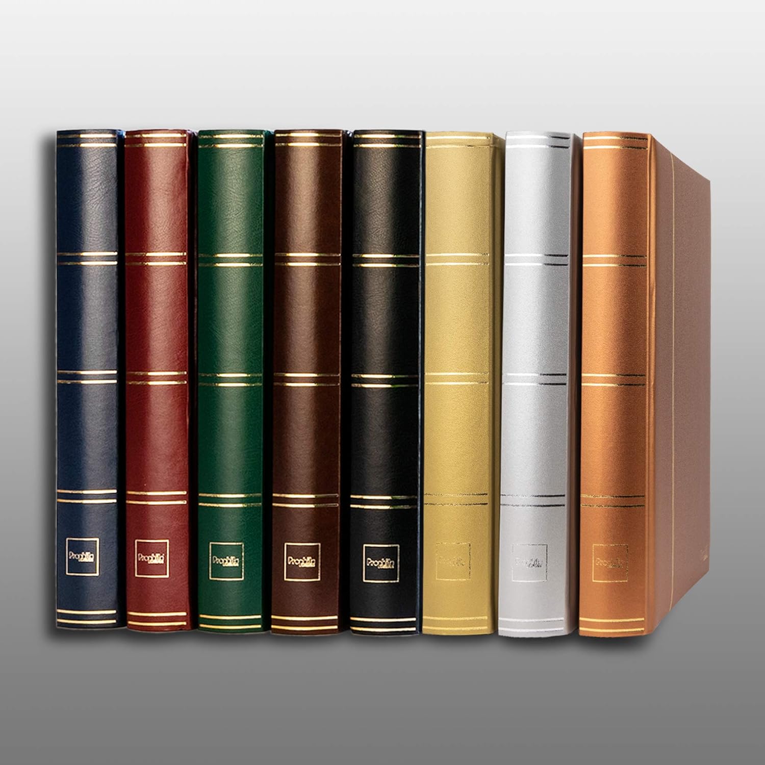 Prophila Metallic Edition Stamp Album (New) 60 Black Sides, Padded Bronze Cover