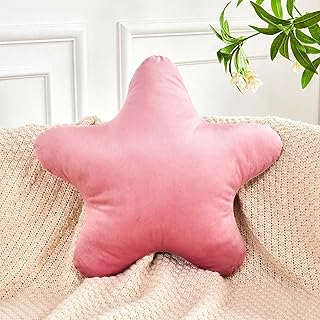 Dusty Pink Star Throw Pillow, Cute Star Pillow Room Decor, Soft 19.6