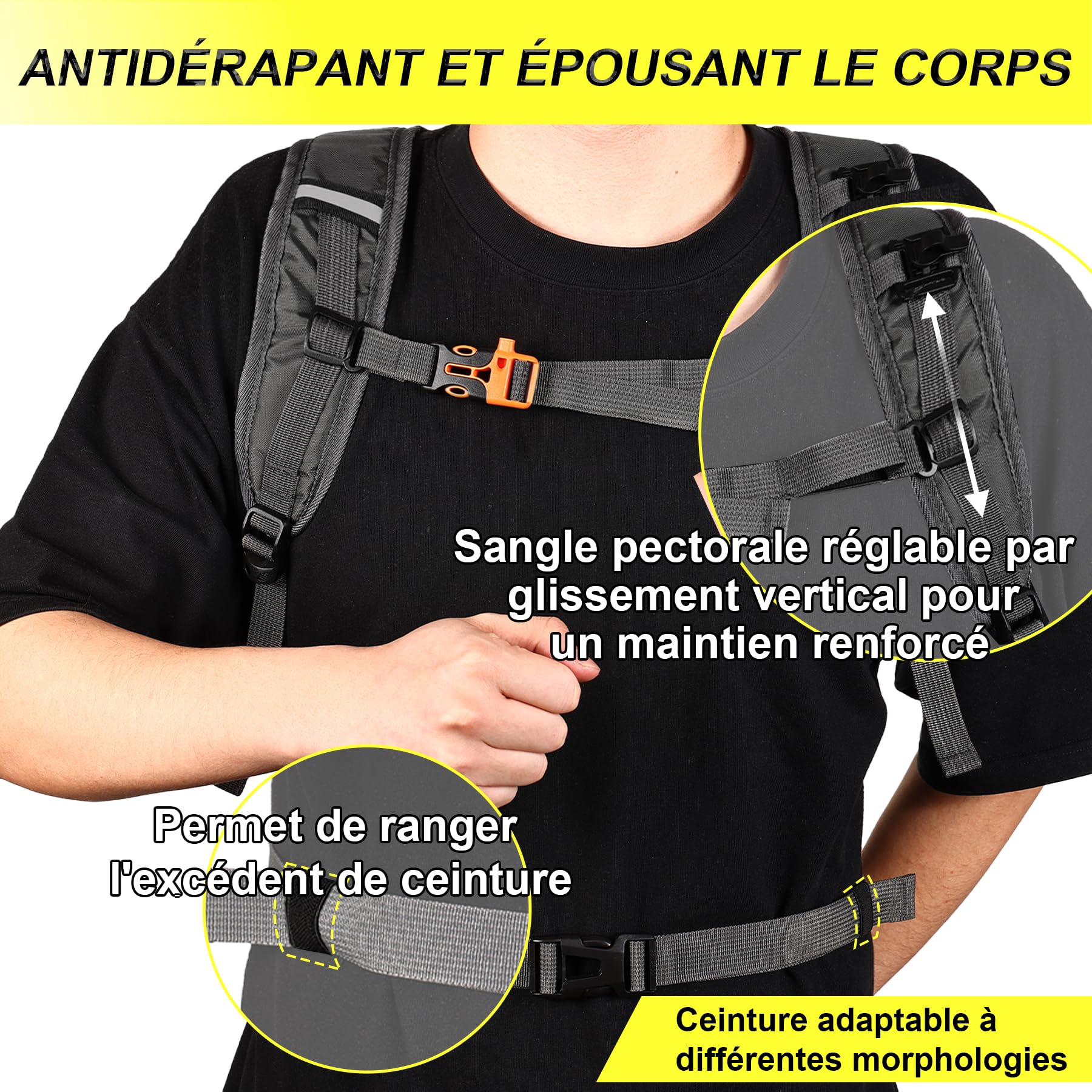 LOCAL LION Sac à Dos de Vélo 10L Sac Vtt Homme Femme Sacs à Dos de Ski pour Cyclisme Randonnée Voyage Sport Course Bicyclette Camping Ultraléger Respirable