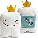 6" Tooth Fairy Pillow with Back Pocket - Soft Plush Stuffed Animal Toy for Kids, Boy or Girl - Squishable Holder