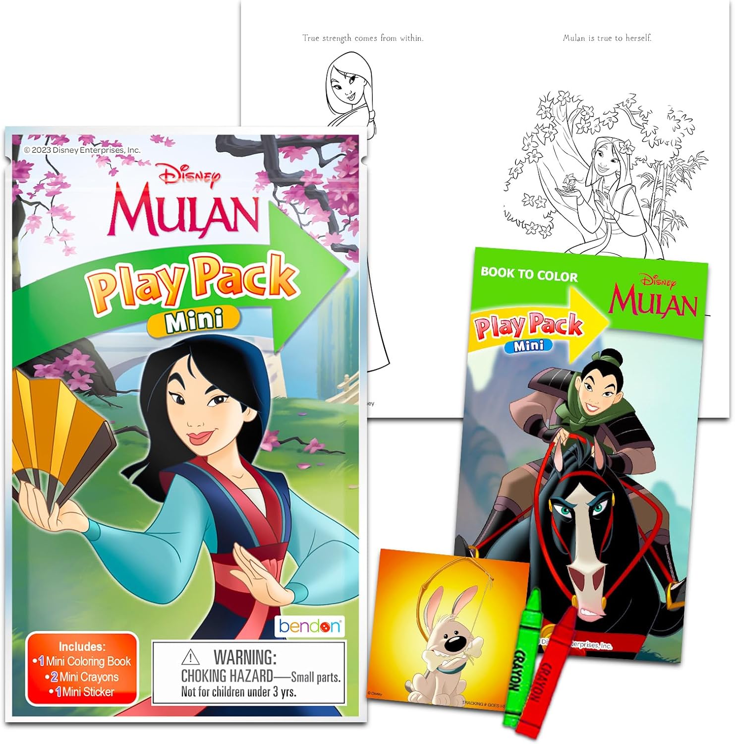 Disney Mulan Valentine's Day Classroom Gift Exchange Bundle - 24 Mini Coloring Activity Books for School, Stickers | Valentines Kids Party Favors