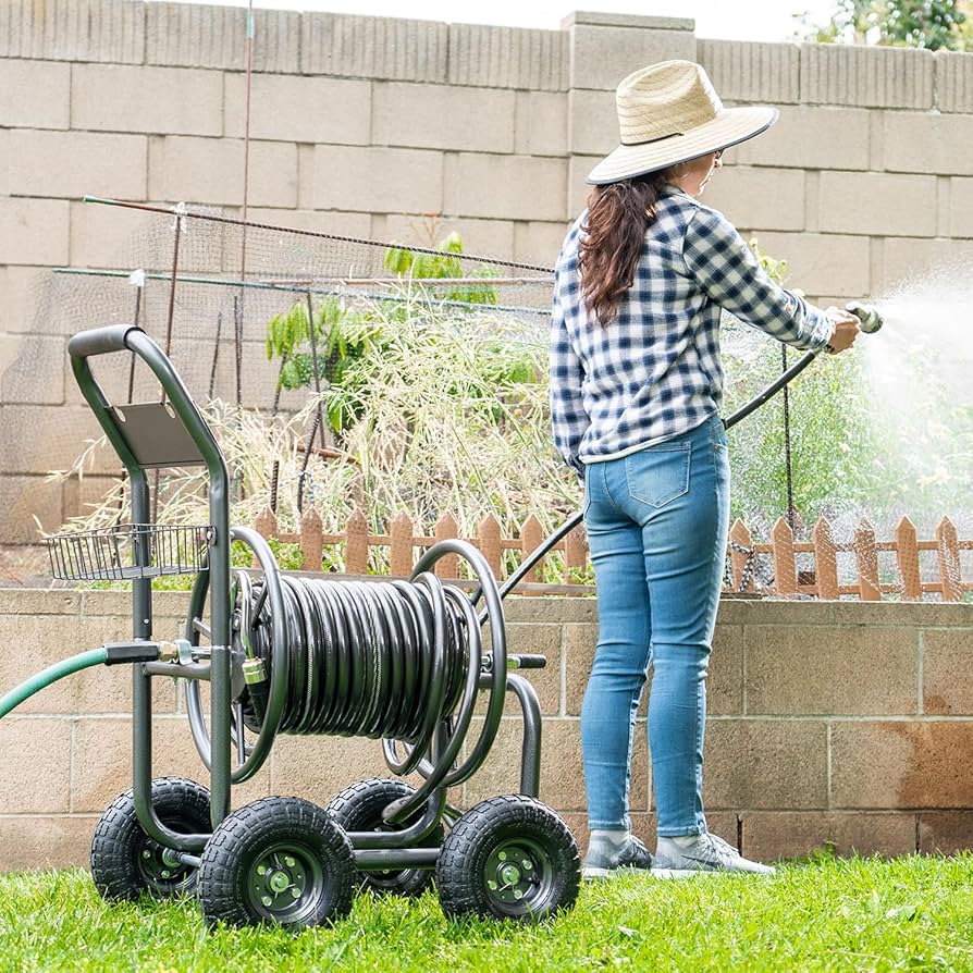 HOSE REEL CART ホースリール インダストリアル ガーデニング Amazon.com : XtremepowerUS Hose Reel Cart, Hose Cart with