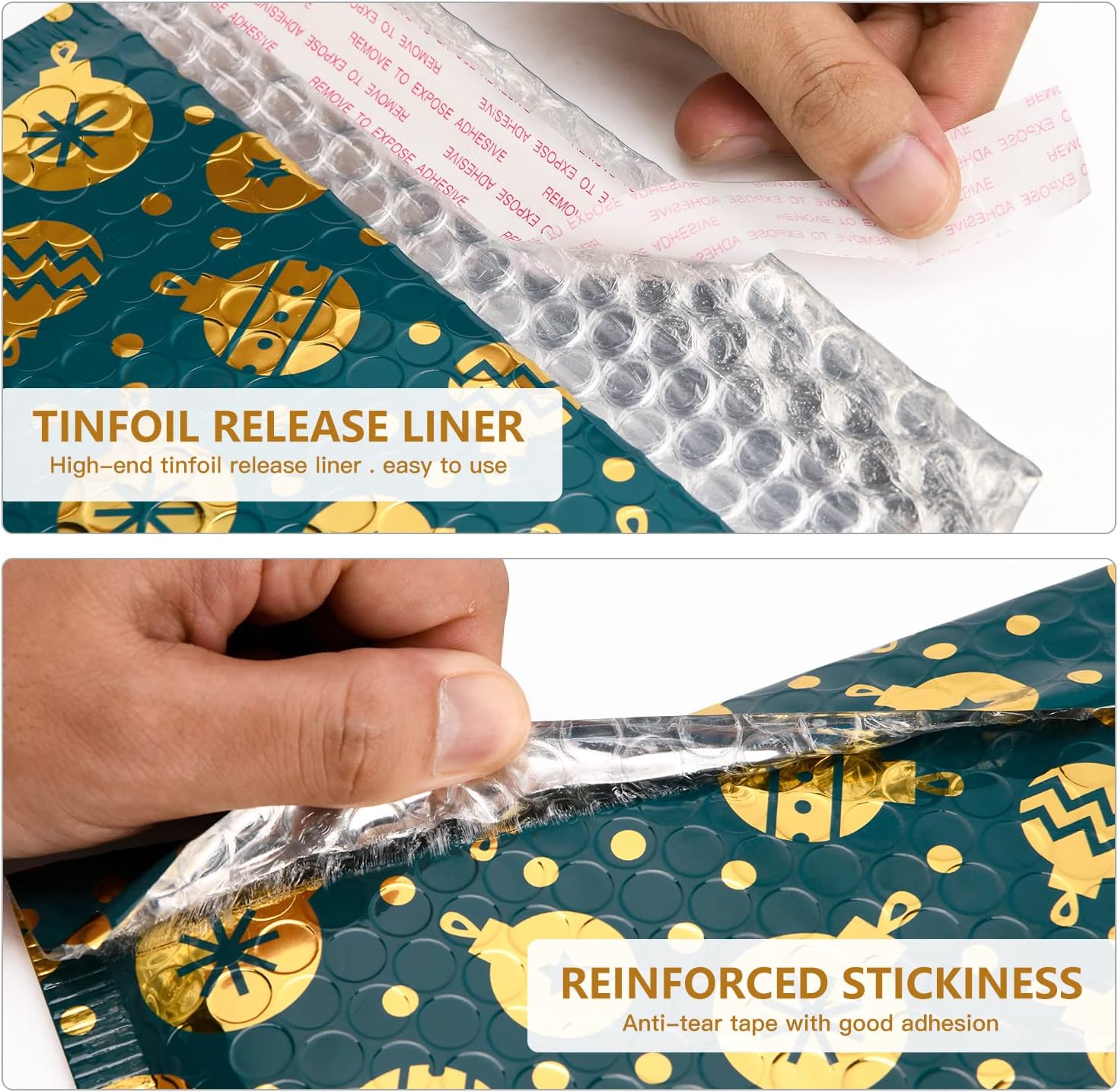 25 Pack Christmas 7x10 inch Poly Bubble Mailers Padded Envelopes Retailer Holiday Shipping Bags with Waterproof Self Seal Strip with Five Different Christmas Pattern.(7x10 inch,Mixed Pattern)