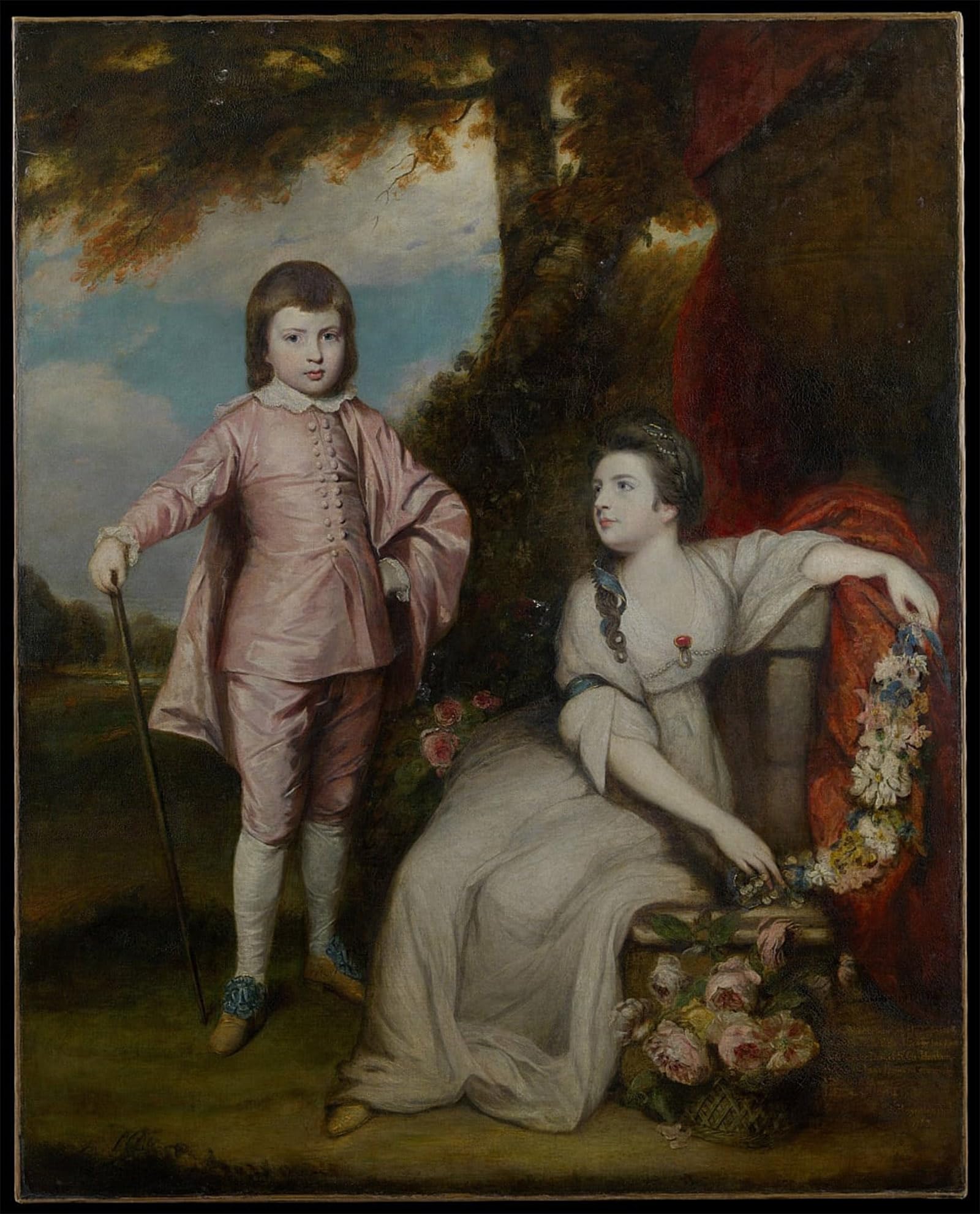 Artxlxxbn No Frame Famous Painting Art Wall Decor Abstract Art Picture George Capel Viscount Malden And Lady Elizabeth Capel By Joshua Reynolds Animal Pictures For Home Decor 60X90cm