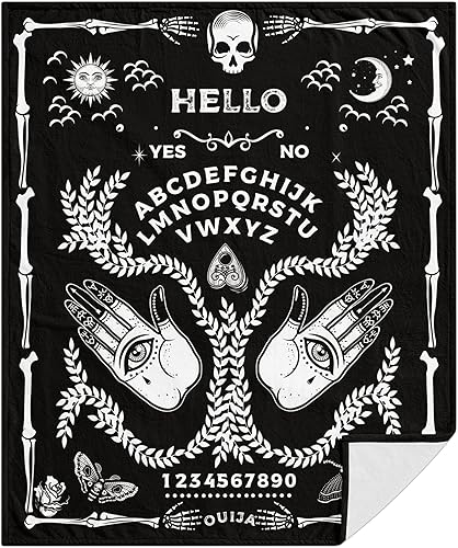 Ouija - Manta de tablero de 50 x 60 pulgadas suave y ligera manta vintage para cama sofá sofá decoración perfecta de tablero Ouija