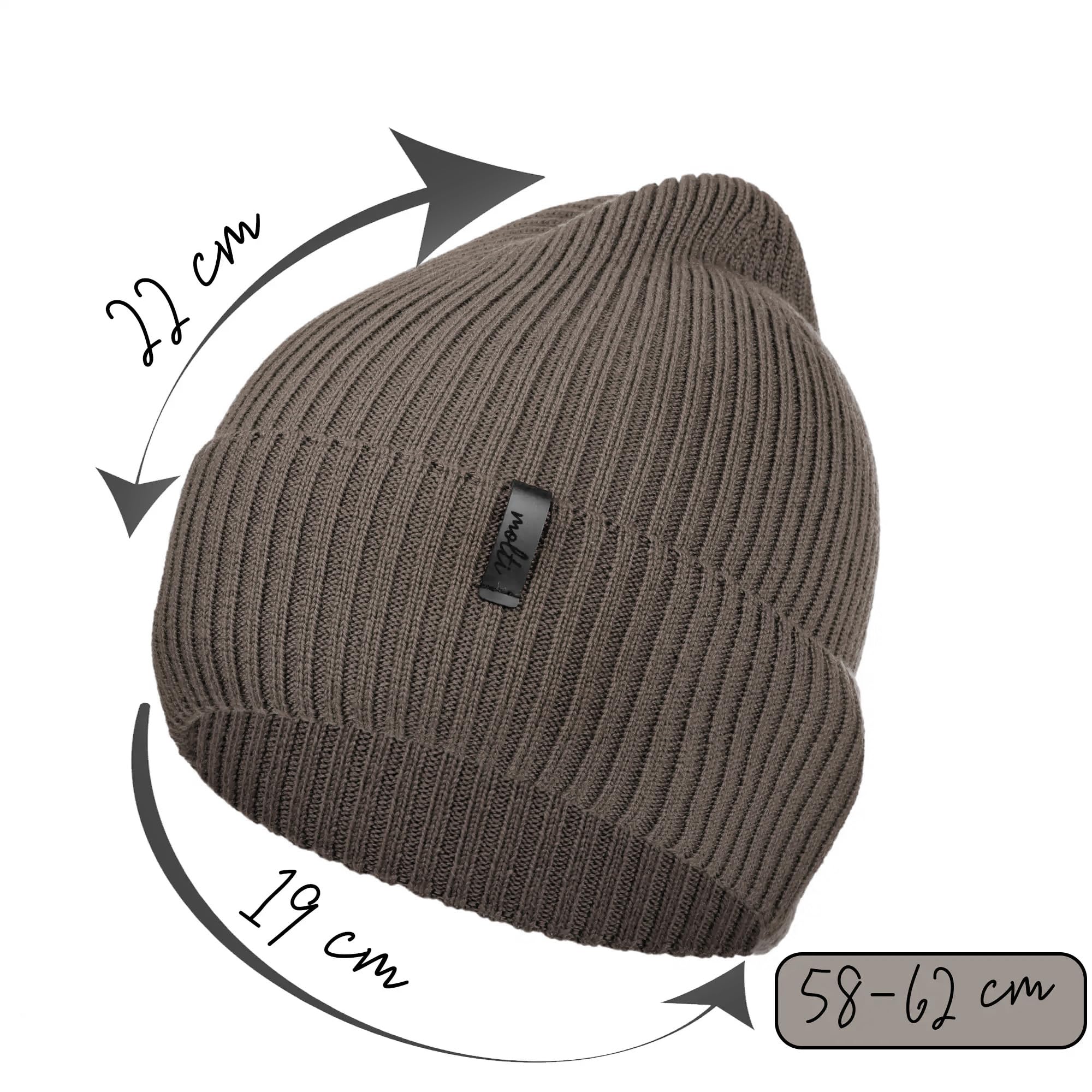 molti Zestaw damskiej czapki i szalika – 100% wełna z merynosów, czapka beanie z dzianiny 203 cm, ciepła i oddychająca, na jesień i zimę | rozmiary: 55 – 62 cm, wybór kolorów